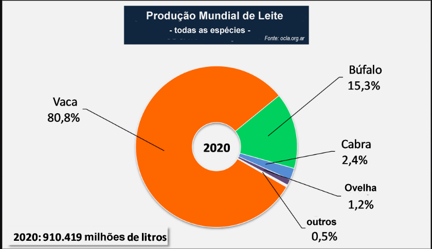 Cenário da produção mundial de leite de janeiro a julho de 2022