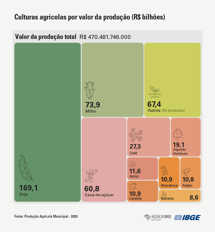 Município de Sorriso, no Mato Grosso, lidera valor de produção em 2020