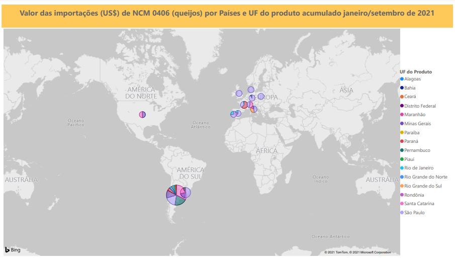 Relatório Mensal das Importações Brasileiras de NCM 0406 (queijos)