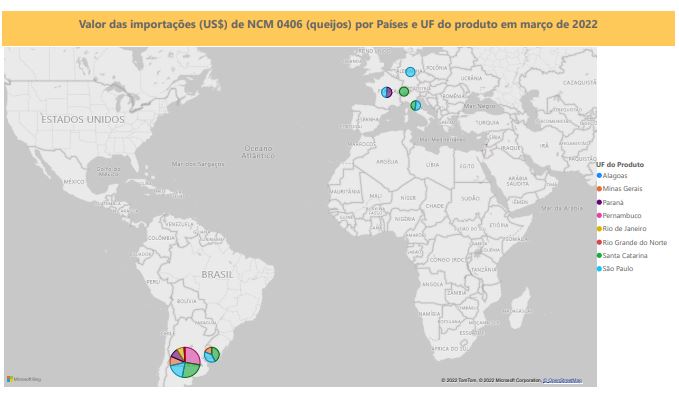 Relatório Mensal das Importações Brasileiras de NCM 0406 (queijos)