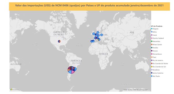 Relatório Mensal das Importações Brasileiras de NCM 0406 (queijos)
