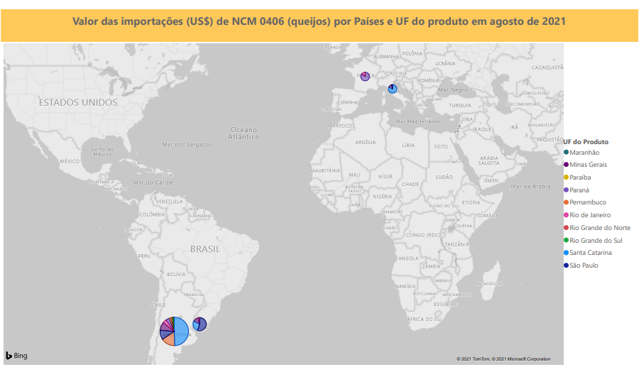 Relatório Mensal de Importações Brasileiras de NCM 0406 (queijos)