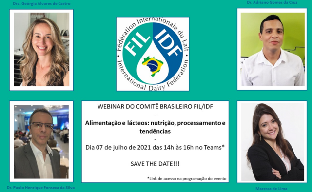 CB FIL/IDF realizará webinar sobre alimentação e lácteos