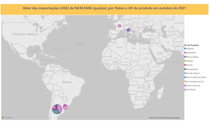 Relatório Mensal das Importações Brasileiras de NCM0406 (queijos)