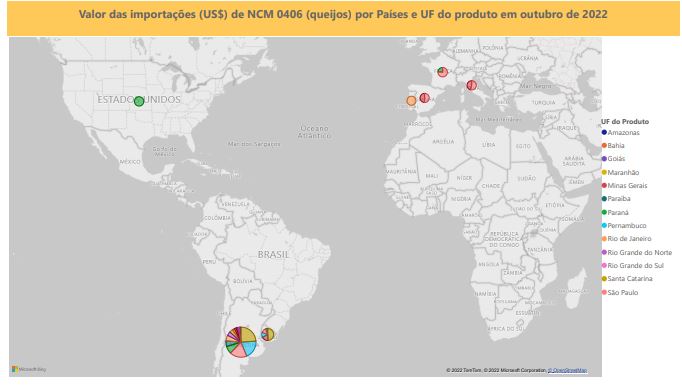 Relatório Mensal das Importações Brasileiras de NCM 0406 (queijos)