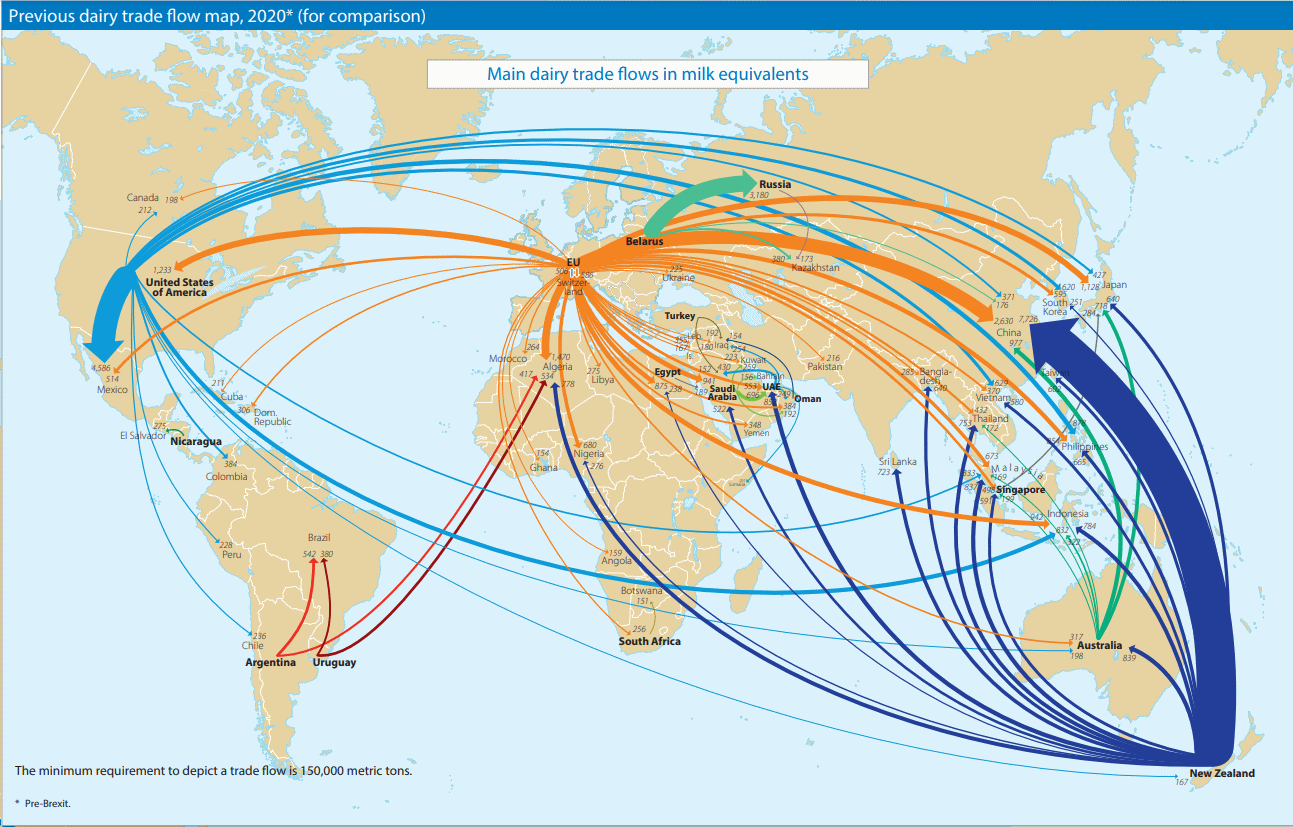 Rabobank – Mapa mundial do leite em 2023 – Crescimento do comércio e eventos globais