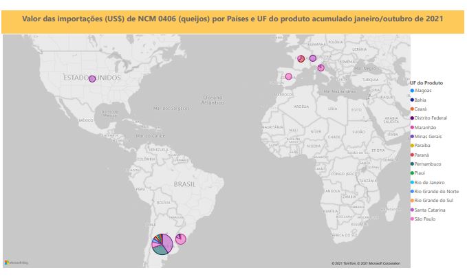 Relatório Mensal das Importações Brasileiras de NCM0406 (queijos)