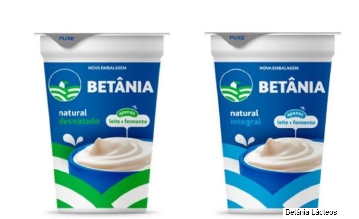 Betânia renova embalagens das linhas Iogurte Natural e Coalhada