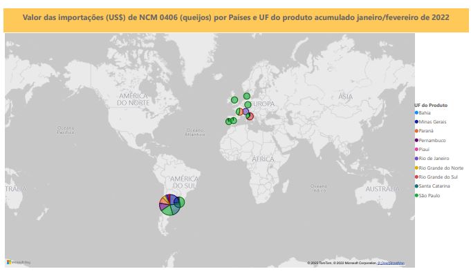 Relatório Mensal das Importações Brasileiras de NCM 0406 (queijos)