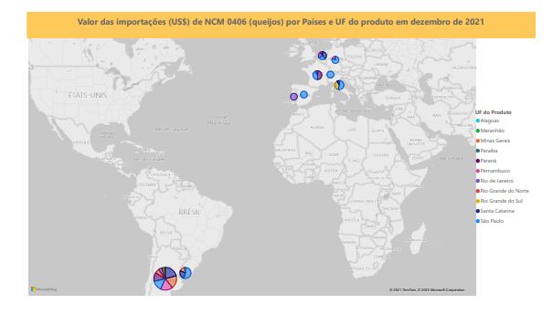 Relatório Mensal das Importações Brasileiras de NCM 0406 (queijos)