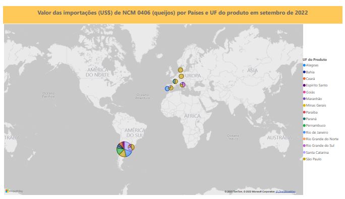 Relatório Mensal das Importações Brasileiras de NCM 0406 (queijos)