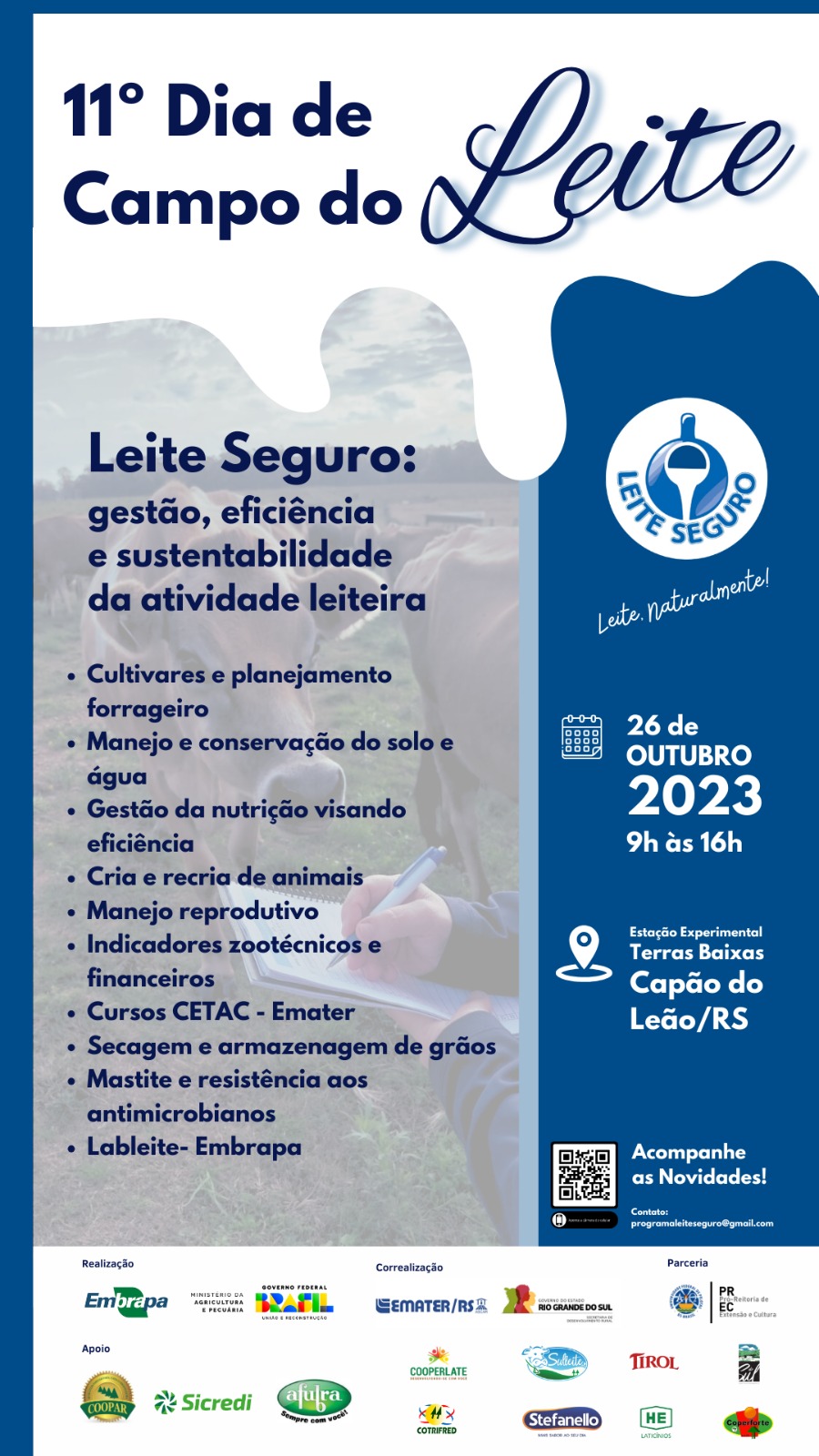 11° dia de Campo - Veja agenda "  Projeto Leite Seguro"
