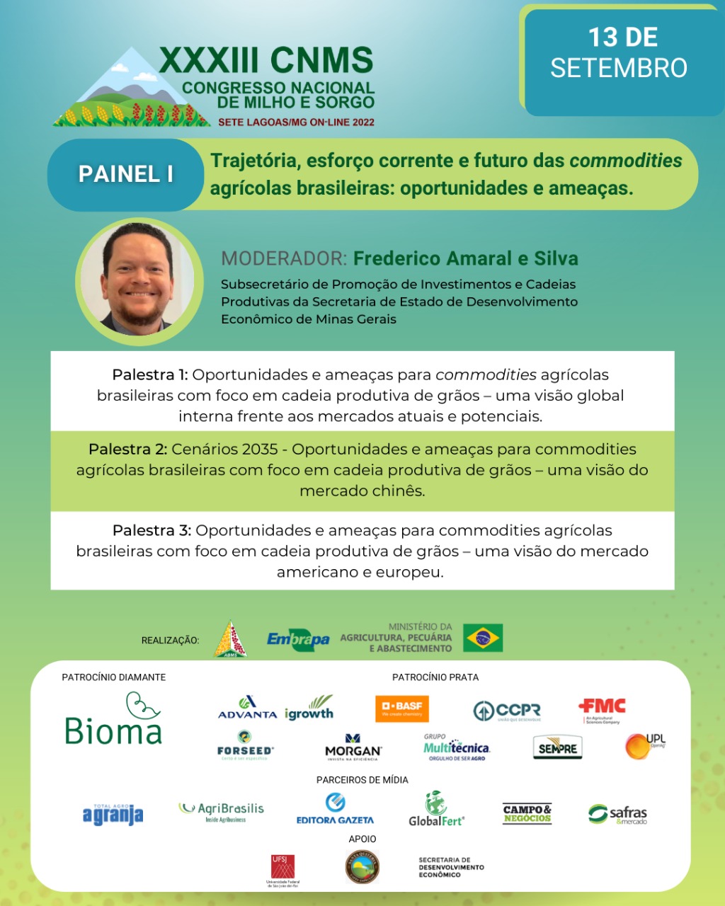 XXXIII Congresso Nacional de Milho e Sorgo debate oportunidades e ameaças para commodities agrícolas