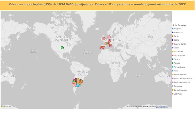Relatório Mensal das Importações Brasileiras de NCM 0406 (queijos)