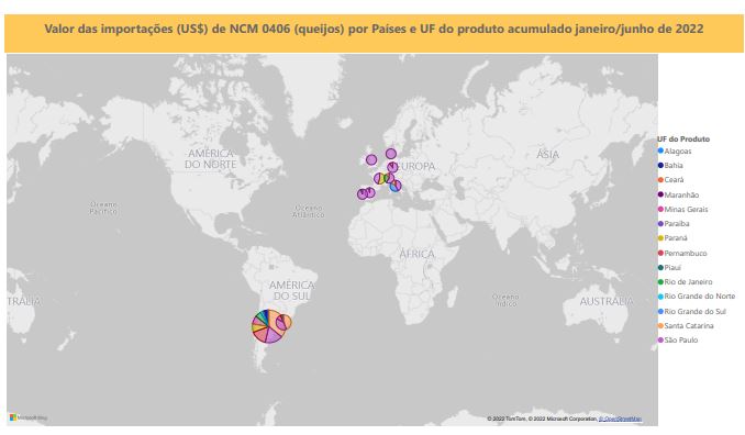 Relatório Mensal das Importações Brasileiras de NCM 0406 (queijos)