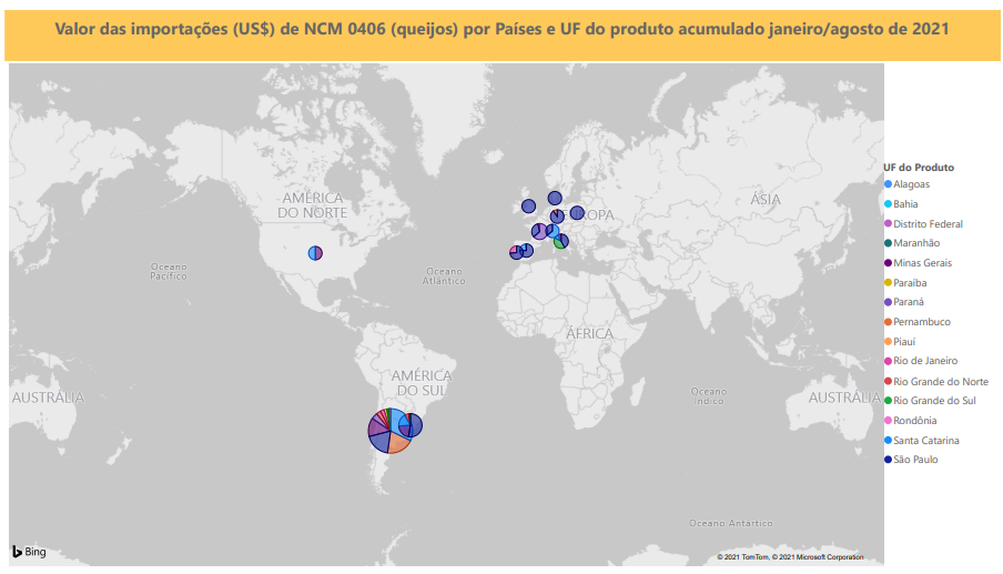 Relatório Mensal de Importações Brasileiras de NCM 0406 (queijos)