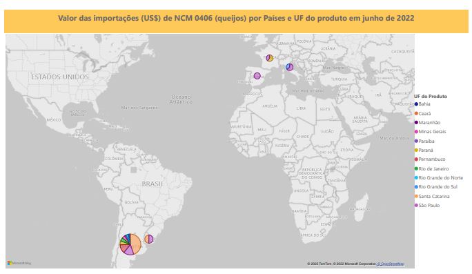 Relatório Mensal das Importações Brasileiras de NCM 0406 (queijos)