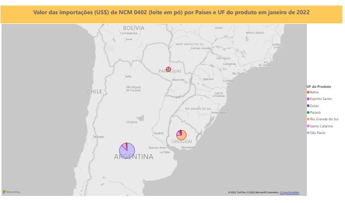 Relatório Mensal das Importações Brasileiras de NCM0402 (leite em pó)