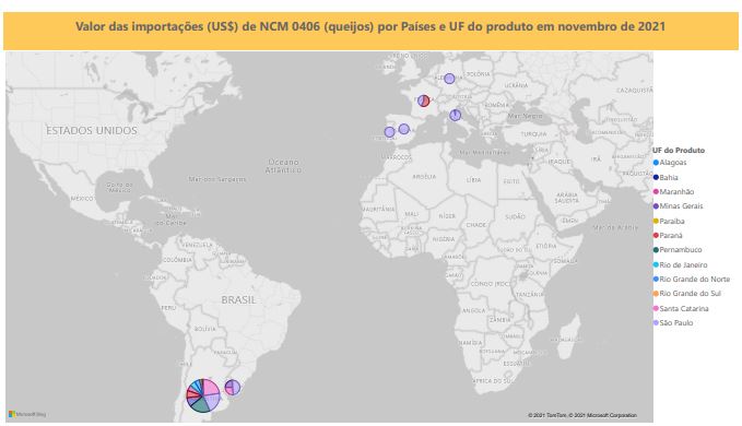 Relatório Mensal das Importações Brasileiras de NCM 0406 (queijos)