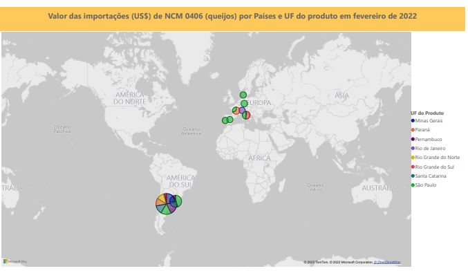 Relatório Mensal das Importações Brasileiras de NCM 0406 (queijos)