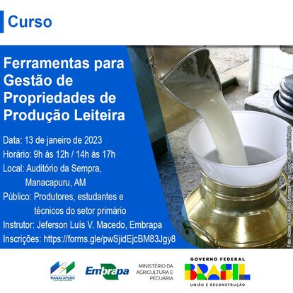 Embrapa oferece curso para técnicos sobre Gestão da propriedade de produção leiteira