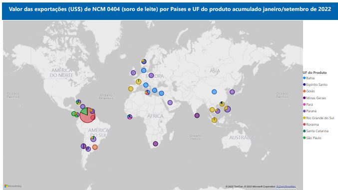 Relatório Mensal das Exportações Brasileiras de NCM0404 (soro de leite)