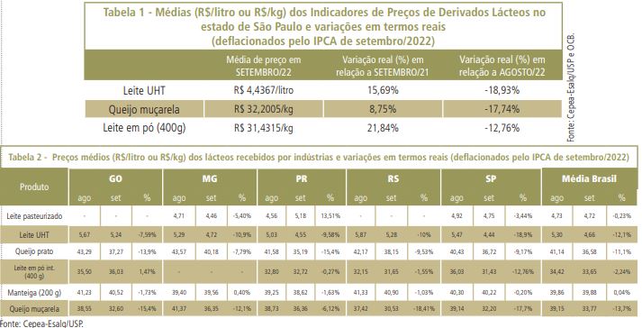 Derivados lácteos seguem em desvalorização