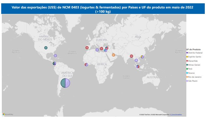 Relatório Mensal das Exportações Brasileiras de NCM0403 (iogurtes & produtos fermentados)