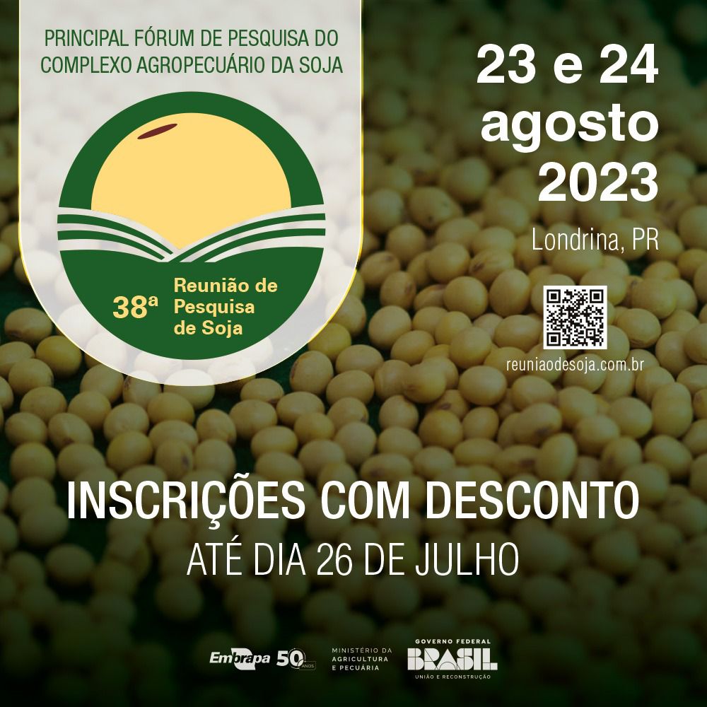 Reunião de Pesquisa de Soja estará com valor promocional até dia 26 de julho