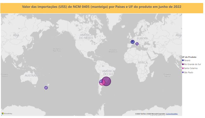 Relatório Mensal das Importações Brasileiras de NCM 0405 (manteiga)